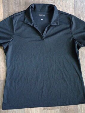 Sport-Tek Women's Black Short-Sleeve Performance Polo Shirt, Size XL